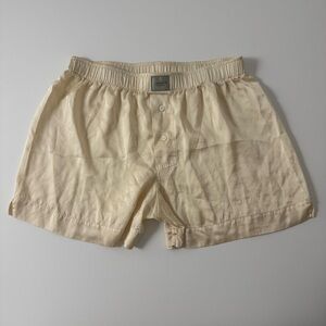 Comme Si 100% Silk Boxer Shorts Cream L
